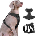 No Pull Dog Harness with Lycra, Three-Point Force Dispersion & 3D Padding, Adjustable Breathable Mesh for Small Medium Large Dogs(Black,L)