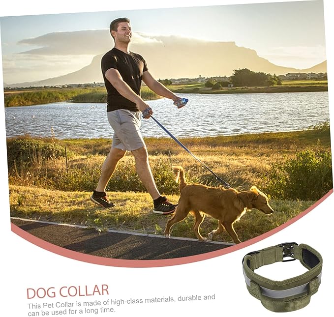 Reflective Dog Collar Handle Large Dog Collar Adjustable Lightweight Outdoor Use