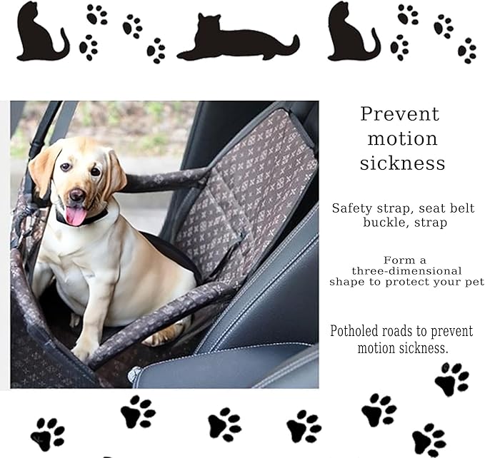 Dog Car Seat,Pet Booster Seat,Pet Travel Bed for Medium Dogs Small Dogs Under 25 with Pet Hair Brush and Cooling Pad (Grey)