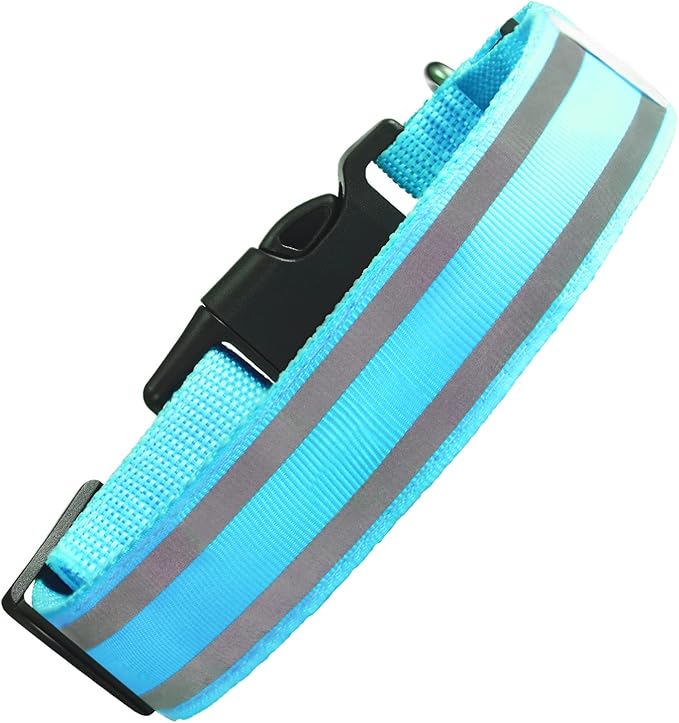 Third led Dog Collar,USB Rechargeable Light Up Dog Collars,3modes,Waterproof Dog Lights for Night Walking,Make Pet Visible and Safety for Night Walking，for Small Medium Large Dogs
