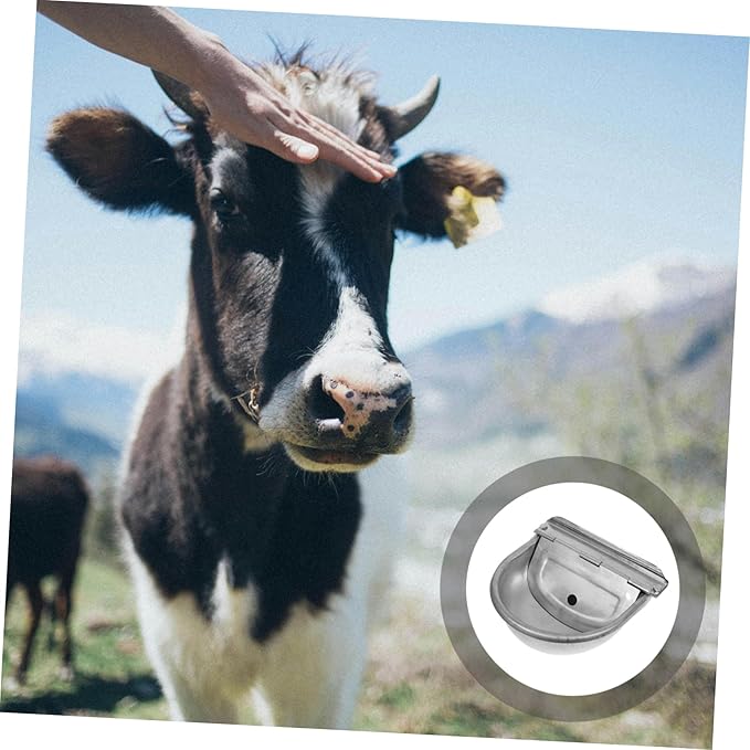 balacoo Stainless Steel Livestock Water Trough Automatic Drinking Bowl for Pigs Sheep Goats Dogs Large Capacity Farm Waterer