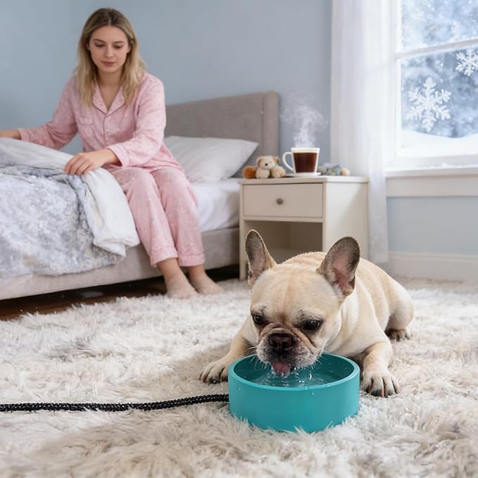 Pet Water Bowl, Large Capacity Heated Feeder Dish, Automatic Heated Water Bowl for Cats Dogs, for Small Medium Large Puppies Chickens Birds Indoor Outdoor Garden Yard Controlled Drinking for Pets