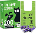 Pet N Pet 200 Counts Lavender Scented Dog Poop Bags Rolls with Tie Handles, 41% Plant Based & 59% PE Poop Bags for Dogs, Extra-Thick Doggie Poo Bag, Pet Waste Bag