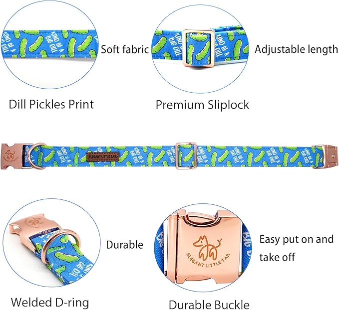 Elegant little tail Dog Collar, Blue Bear Pattern Pet Collar Durable Cute Dog Collars Male or Female Pet Gift Adjustable Dog Collar for X-Large Dogs
