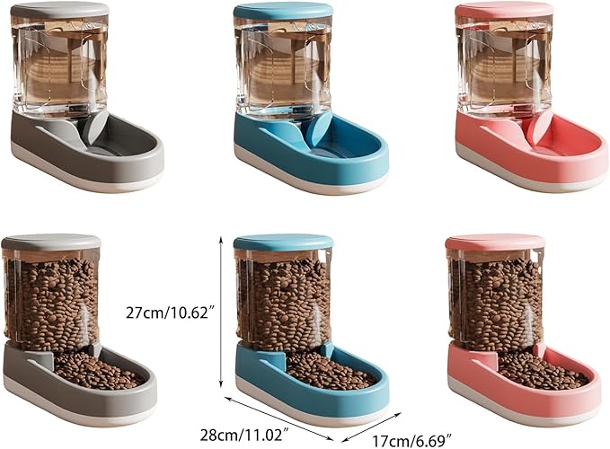 Thereisno 3.8L Pet Water Bowl Food Feeder Automatic Dog Feeding Bowl Water Dispenser Cat Drinking Bowl Food Container Pet Dishware Pet Feeder