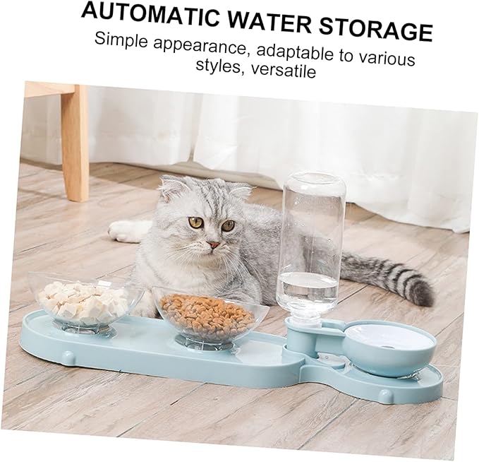 Housoutil Automatic Pet Water Dispenser Tilt Bowls Cat Feeder for Cats and Dogs Convenient and Easy to Water Feeding