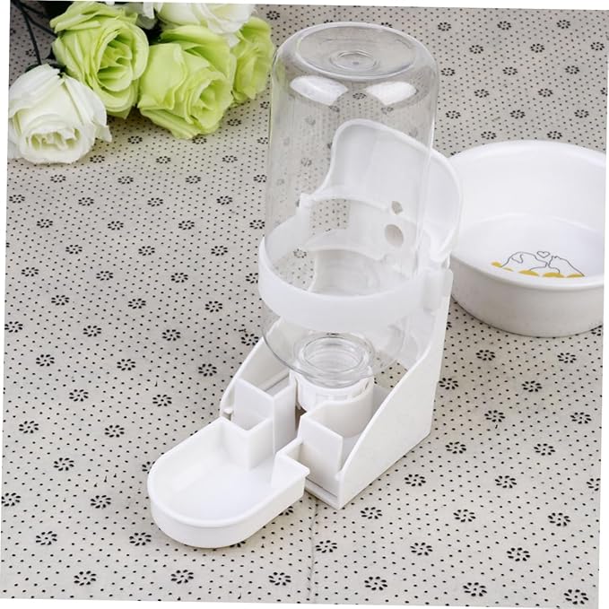 GANAZONO Automatic Pet Water Dispenser for Dogs Cats and Animals Leakproof Cage-Mounted Drinking Feeder Easy Installation for Home and Outdoors White