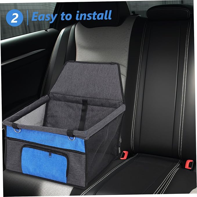 HANABASS Dog Car Seat Material Portable Pet Carrier for Dogs and Cats Breathable Design Front Pocket Easy to Install for Travel