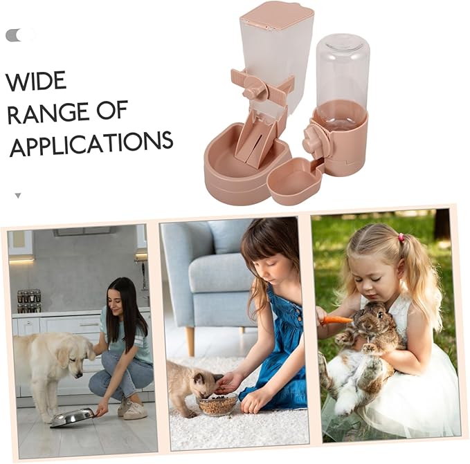 1set Pet Water Dispenser and Automatic Feeder for Cats and Water Bowl Safe Hanging Design for Pet Cages and Home