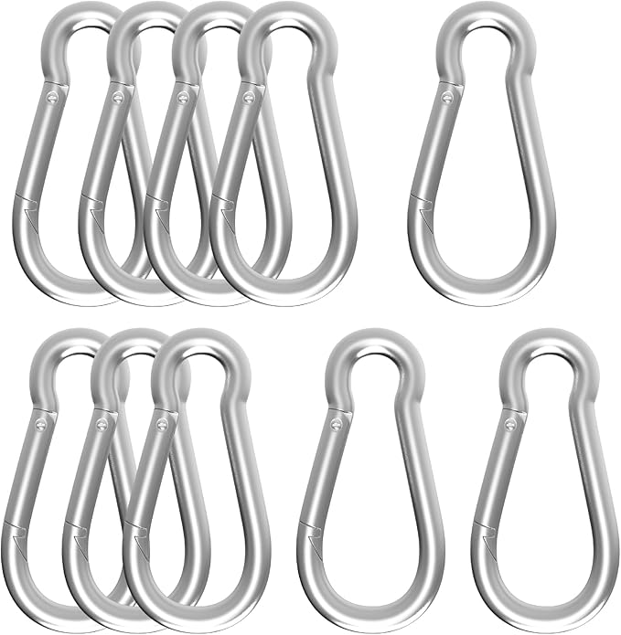 Carabiners Clip Spring Snap Hook,Heavy Duty Galvanized Steel Carabiner,Safety Quick Links Snap Hooks,Spring Clips for Swing Hammock Camping Keychain Outdoor