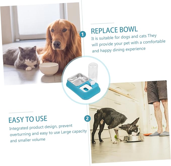 Automatic Pet Water Dispenser and Food Bowl Dual Feeding for Dogs and Cats Easy to Clean and Use Bottle for Convenient Water Monitoring for Pet Stores and Homes