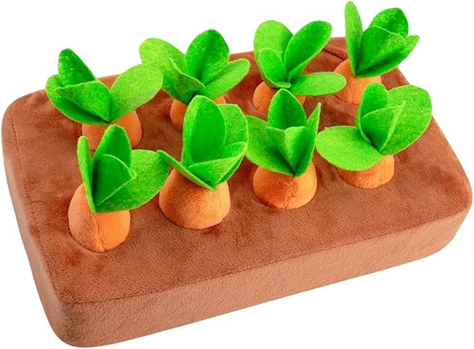 Plush Carrot Toy For Dogs | Puppy Sniffing Carrot Toy,Plush Puppy Sniffing Game,For Training Exercise Enrichment Indoor Outdoor