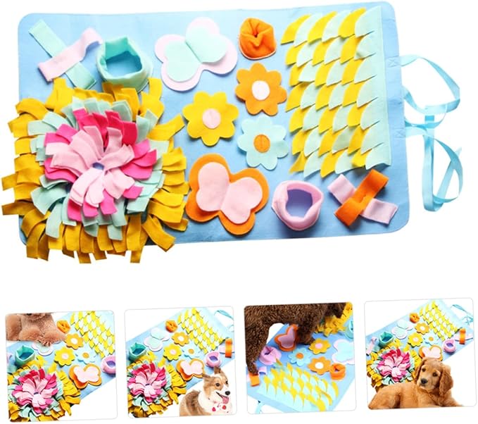 BESPORTBLE Interactive Pet Sniffing Mat for Dogs Feeding Training Cushion Engaging Nose Work Game Prevents Choking Bright Fun Design for Pets