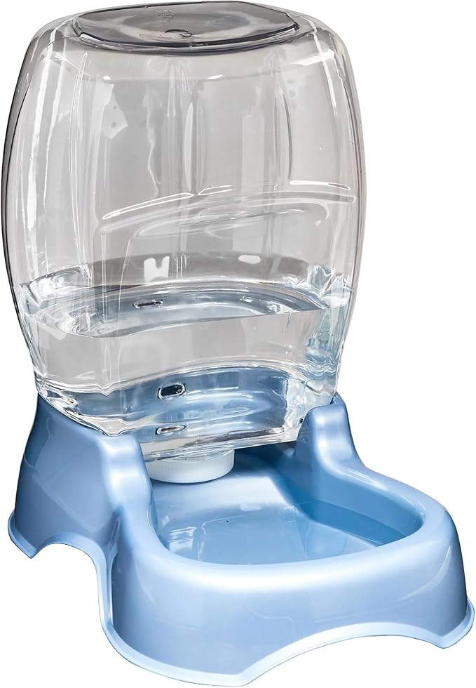Waterer Water Bowl Station for Dogs and Cats, 3 Gallon, Blue Silver