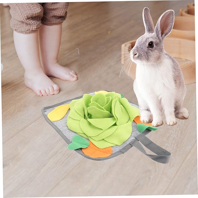 BESPORTBLE Rabbit Foraging Mat Interactive Slow Feeding Pad Intelligence Toy for Rabbits Nose Work Training Relief Pad Unique Pattern