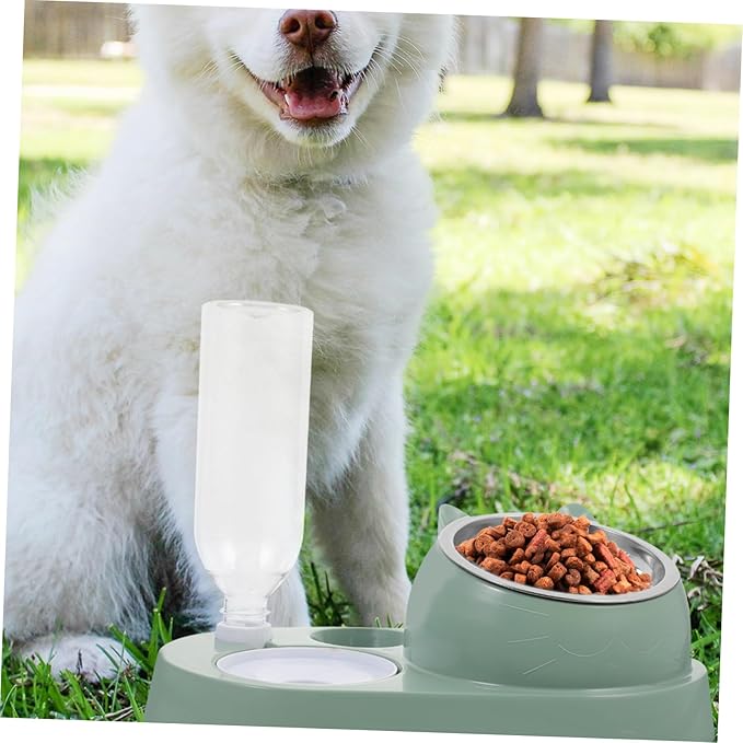 Yardwe Automatic PET Water Dispenser and Food Feeder Set Dual Bowl and Cats Detachable Easy to Clean Plastic for Home Use