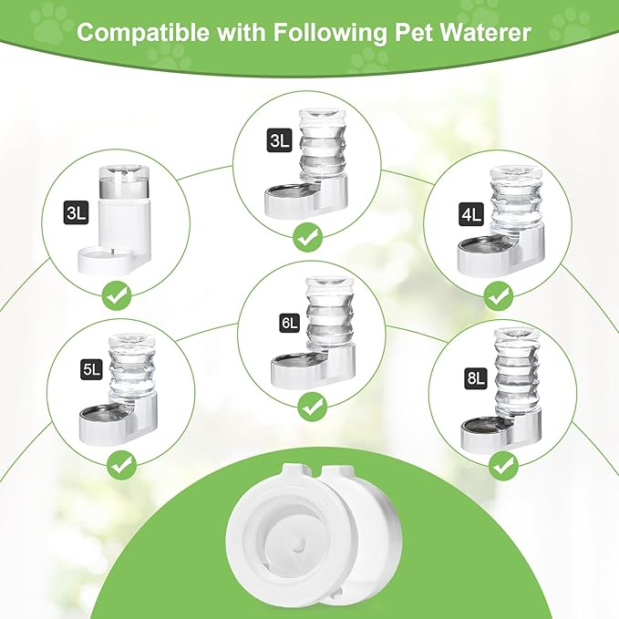 4 Pack Replacement Filters for 3L/3.6L/4.6L/6L/8L Gravity Pet Water Dispenser, Dog Water Filter Replacement, Triple Filtration Pet Fountain Filter, Water Feeder Filter for Cat and Dog