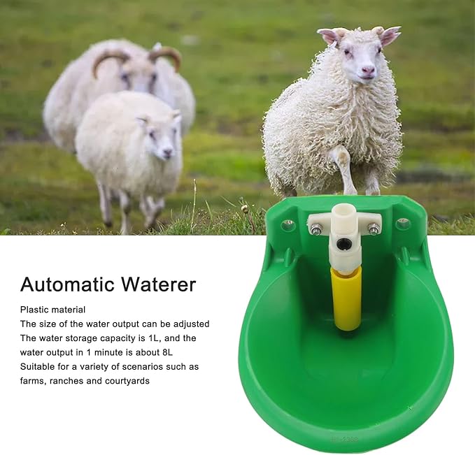 TOPINCN Automatic Water Dispenser for Dogs, Outdoor Dog Water Bowl Plastic Water Feeder for Small to Large Pets Large Livestock Waterer