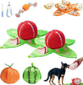 Orange Hide and Seek Plush Dog Toy, Interactive Squeaky Puzzle Toy with Hidden Pockets & Crinkle Paper, Watermelon Snuffle Mat for Small Medium Dogs Boredom Nosework (Watermelon 2PCS)