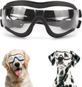 Namsan Clear Dog Goggles Large Breed, UV-Protection Doggie Sunglasses for Medium to Large Dogs, Outdoor Dog Eye Protection, Anti-Fog Anti-Dust Windproof Snowproof, Adjustable Straps, Transparent