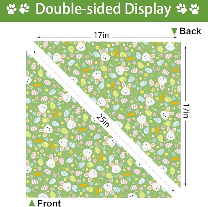Easter Dog Bandana, 2 Pack Adjustable Holiday Party Pets Rabbit Easter Egg Bandanas Triangle Bibs Cat Scarf Set