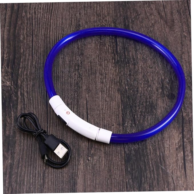 Totority Glowing Pet Dog Collar Led Dog Collar USB Rechargeable Reflective Buckle Night Safety
