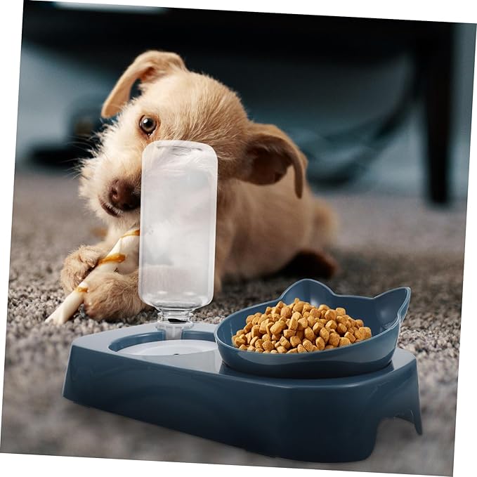 Pet Water Dispenser Dog Bowl Cat Food Serving Bowl Automatic Feeder Non-Slip Mat