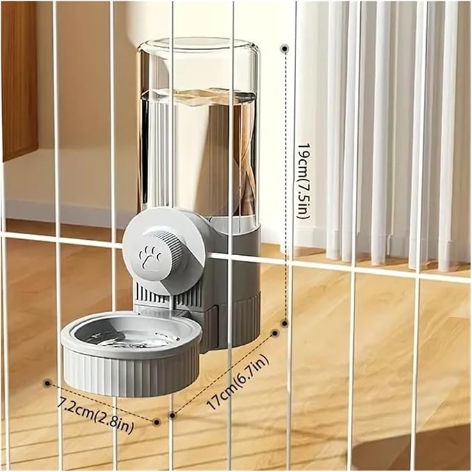 Pet Auto Feeder Waterer Dog Supplies Hanging Cage Basin Cat Bowl Automatic(Grey Drinder 520ml)