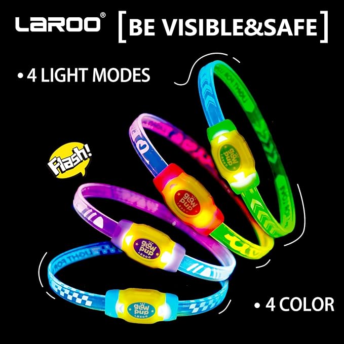 LaRoo LED Light Up Dog Collar, Type-C Rechargeable, Multi-Color Glowing Safety Pet Collar, Cuttable IP67 Waterproof, Night Walk High Visibility Collar Safety Dog Light for Small Medium Dogs (Green)