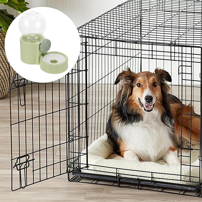 Totority 2pcs Automatic Pet Water Feeder for Dogs and Cats Cage-Suspended Design for Easy Installation No Spills Keeps Pets Hydrated Green Roman Ball Style