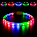 LED Dog Collar with 12 Lighting Modes-Rechargeable Dog Light Glow in The Dark for Night Walking, Adjustable Light Up Dog Collar for Small/Medium/Large Dogs, 1-H Charge & 12H Runtime, Yellow