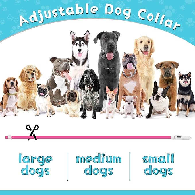 Frienda 4 Pcs Dog Collar LED USB Rechargeable Lights Dog Necklace Collars Doggy Lights for Night Walking Adjustable Safety Lamp Pet Collars for Large Medium Small Puppy(Flashing Style,4 Colors)