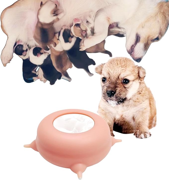 2023 New Milk Feeder for Kittens and Puppies, Puppy Feeders for Multiple Puppies, Food Grade Silicone Kitten Puppy Milk Nipple Feeder Pet Kitty Pacifier Bowl Feeder with 3/4 Nipples (4 Nipples 200ML)