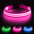 Illumifun Light Up Dog Collar USB Rechargeable LED Dog Collar Glow in The Dark, Adjustable Lighted Collar Light for Your Small Dogs Night Walking (Pink, Small)