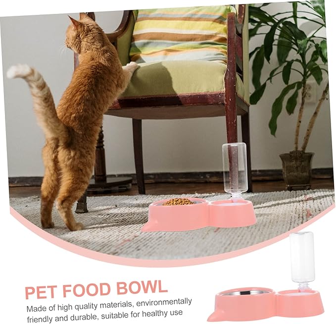 GANAZONO 1pc Automatic Pet Water Feeder Bowl Cat Dog Food Dispenser Easy to Detachable Design for Home Use Cat Ear Shape