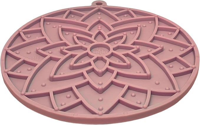 SodaPup Lotus eMat – Durable Enrichment Feeder Made in USA from Non-Toxic, Pet-Safe, Food Safe Rubber for Mental Stimulation, Avoiding Overfeeding, Fresh Breath, Digestive Health, Calming, & More
