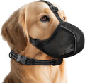 Dog Muzzle - Soft Breathable Mesh Nylon Adjustable Muzzle for Small Medium Large Dogs Prevents Chewing,Biting & Scavenging | Allows Panting, Drinking & Grooming | Secure Collar Strap Design(Black S)