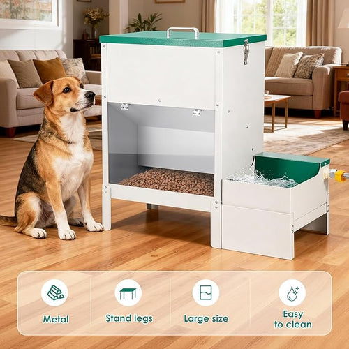38L Automatic Dog Feeder Large Breed and Automatic Dog Water Dispenser for Large Dogs