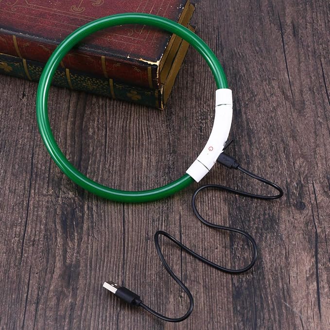 Led Illuminated Dog Collar Night Visibility Silicone Pet Collar Rechargeable Light