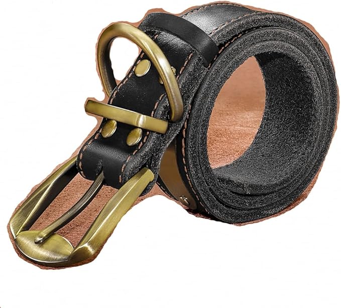 Real Leather Dog Collar Leash Set Personalized Genuine Leather Dog Pet Collars Leashes Custom for Small Medium Large Dog Pitbull Black Leash L