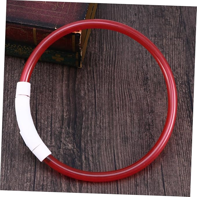 ibasenice LED Dog Collar Rechargeable Glowing Pet Collar for Night Safety Red Durable Energy Saving Design and Flexible for Dogs