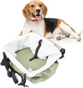 ZJchao Dog Car Seats for Small Dogs, Portable Travel Bag with Safety Traction Belt and Blanket, Non-Slip Backing, Adjustable Shoulder Straps, Green