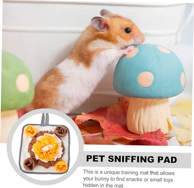 Interactive Small Pet Snuffle Mat Non Slip Foraging Pad for Rabbits Small Animals Durable Easy to Encourages Natural Foraging Behavior for Stimulating Nose