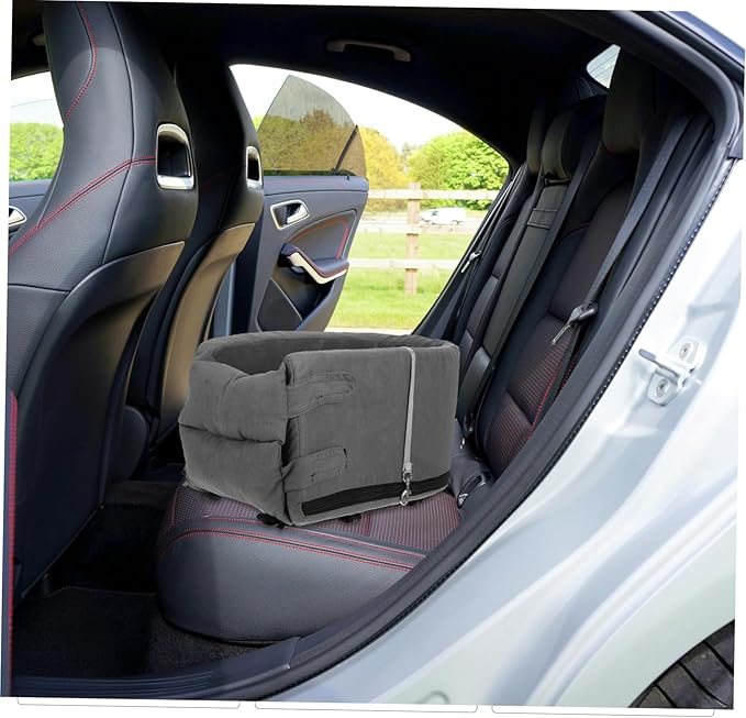 Mikikit Car Pet Cushion Seat Cover Non- Dog Bed for to Backseat Protector for Dogs Cats Grey for Cars Suvs