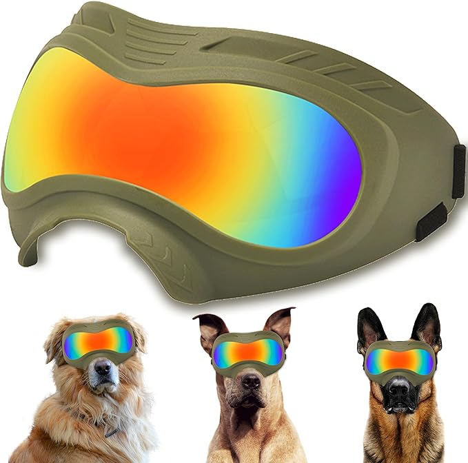 Dog Sunglasses,Doggles Anti-UV Protection, Pet Sunglasses with Adjustable Strap, Suitable for Motorcycle Car Driving Bike Riding Hiking Swimming Wind Dust Fog Dog Eye Protection