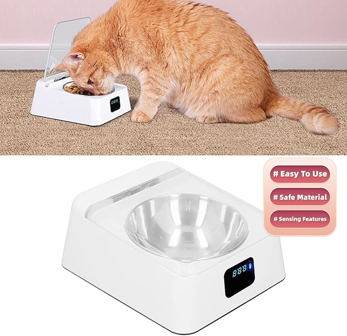 350ml Automatic Smart Cat Feeder Bowl Sensitive Open Cover Pet Feeder Transparent Lid Prevent Slip IR Induction for Small Pet for Dogs