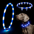 HIGO Light Up Dog Collar, Lightweight LED Dog Collar for Dogs Cats, USB Rechargeable LED Dog Necklace Light Makes Your Beloved Dogs Glow in The Dark (Blue-Silicone)