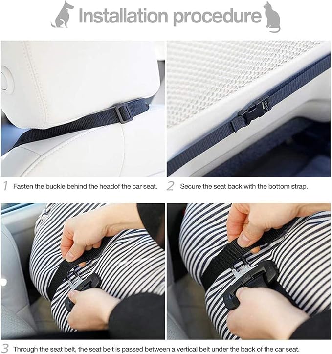 Dog Car Seat, Puppy Booster Seat for Small Medium Dogs Cats,Dog Travel Car Carrier Bed Car Safety Seats with Storage Pocket and Clip-On Safety Leash and Removable Washable Cover