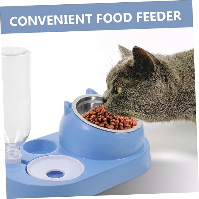 BESPORTBLE Automatic PET Feeder and Water Dispenser for Dogs and Cats Dual Bowl Design Plastic Non-Slip Base for Pets at Home or Travel