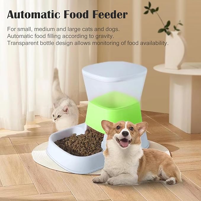 Automatic Cat Feeder, 1.5L Capacity, Safe ABS+PP Material, Non-Slip Base, Easy Refills, Ideal for Multiple Cats